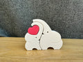 Mother elephant and baby elephant with heart
