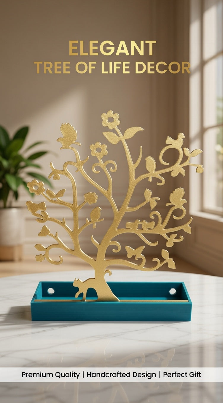 Tree of Life Silhouette Sculpture – 3D Printed Decor & Mini Tray Organizer