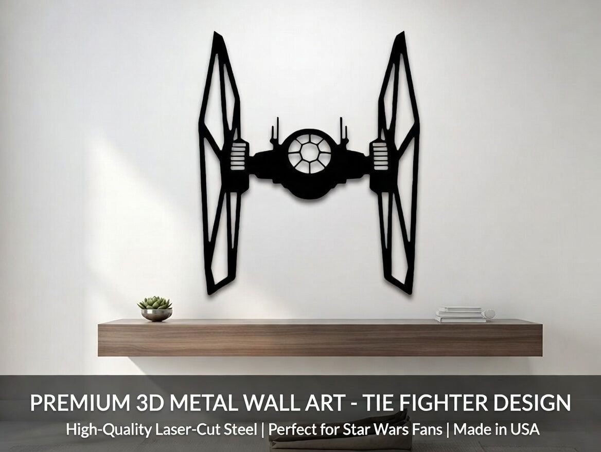 Star Wars TIE Fighter Silhouette – (Black Matte Finish)